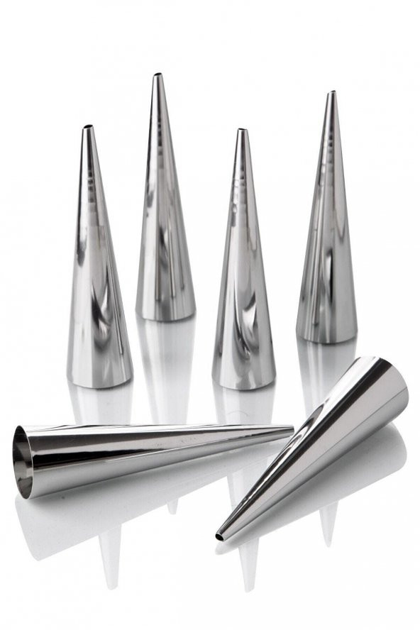 Yayke 6’lı Metal Kornet-külah Kalıbı +6 Boy Gıda Koruyucu Silikon Kapak Saklayıcı Bone ürün görseli 1