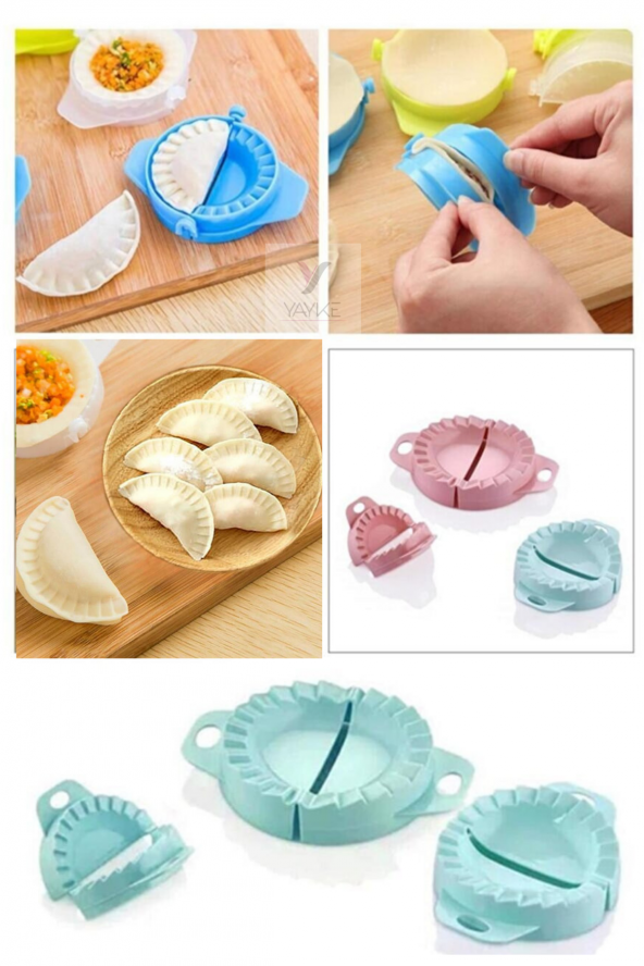 Yayke 3lü Ravioli Kalıbı Çiğ Börek Mantı Poğaça Pasta Hamur Kalıbı Set Kurabiye Kalıbı ürün görseli 1