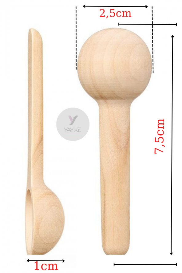 Yayke Mini Ahşap Kaşık Baharat Tuz Kaşık Baharat Reçeli Kahve Çeşni Bal Çayları Şeker (3 Adet) ürün görseli 1