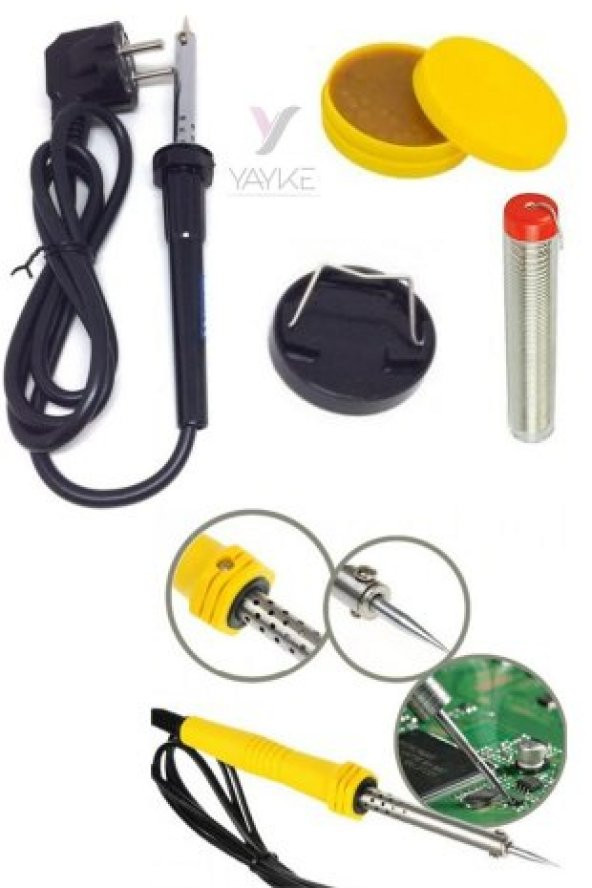Yayke 40 Watt Profesyonel Lehim Kalem Havya Lüx Set Lehim Teli +Lehim Pastası +Mini Sehpa ürün görseli 1