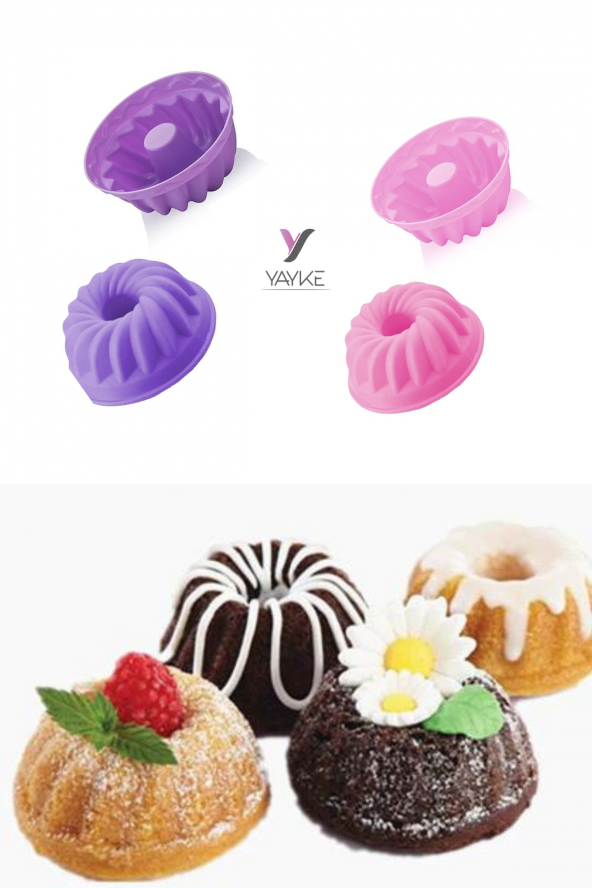 Yayke Silikon Mini Kek Kalıbı 18 Parça Muffin Kek Kalıbı ürün görseli 1