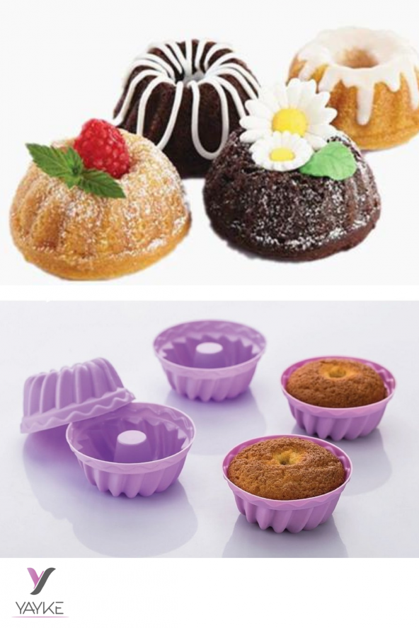 Yayke Silikon Pratik 6lı Mini Cupcake,Kek,Muffin Kalıbı ürün görseli 1