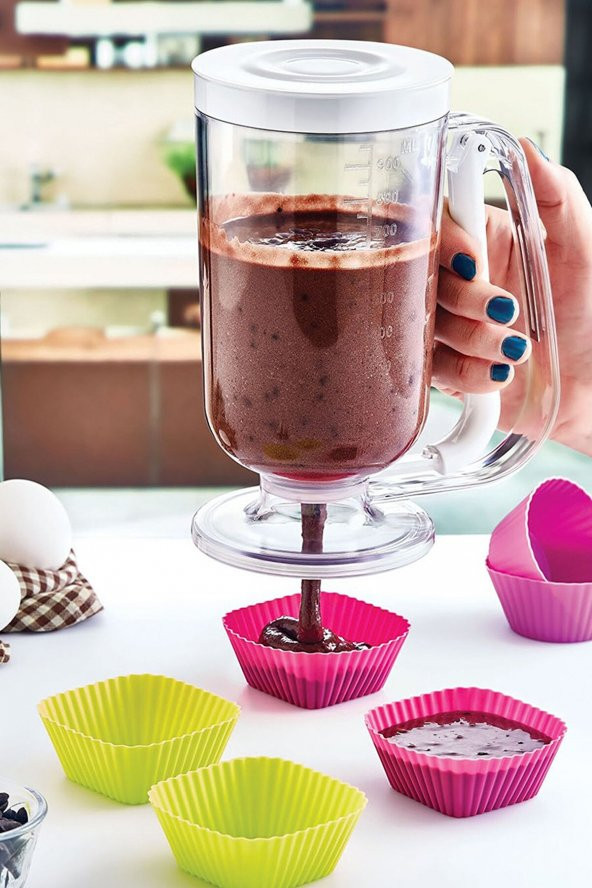 Yayke Pratik Hamur Dağıtıcı Pancake Krep Muffin Kolay Akıtma Kabı ürün görseli 1