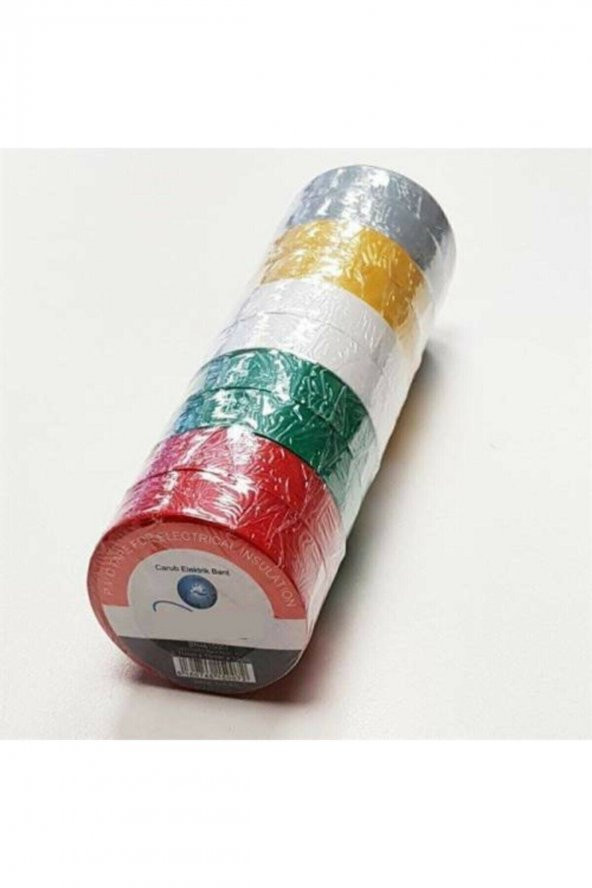 Yayke Renkli Elektrik Bandı 10 Lu Izole Bant Renkli Bant ürün görseli 1