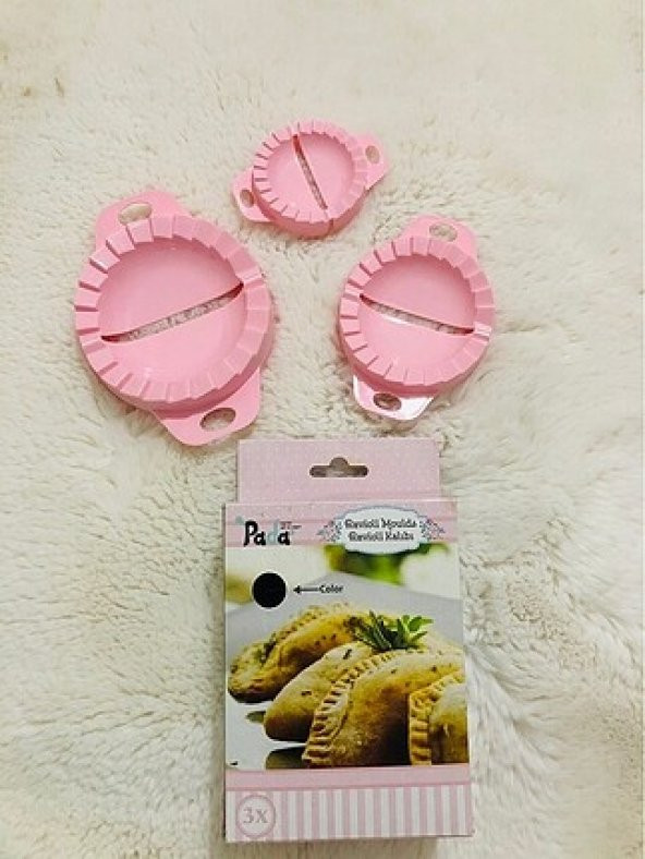 Yayke 3Lü Pembe Çiğ Börek Mantı Poğaça Hamur Ravioli Kalıbı ürün görseli 1
