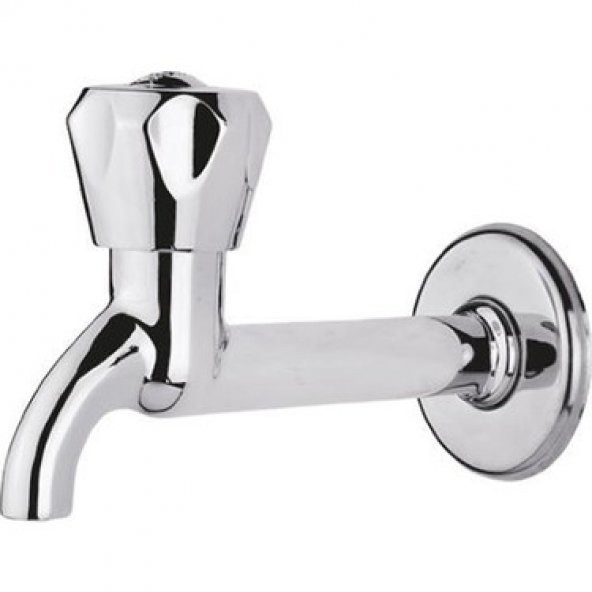 Yayke Topaç Krom Uzun Musluk Bahçe Lavabo Musluğu Pirinç Gövde ürün görseli 1