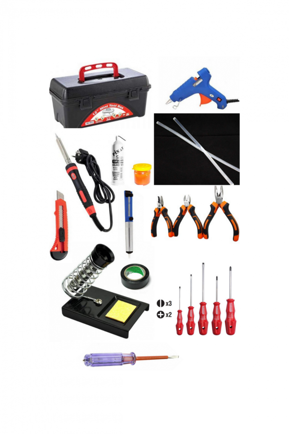 Yayke 21 Parça El Aleti Seti , Dolu Takım Çantası (60 Watt Lehim Havya+20 Watt silikon Tabancası) ürün görseli 1
