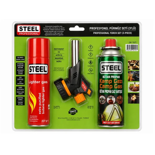 Yek Outdoor 3'lü Steel Pürmüz Set ürün görseli 1