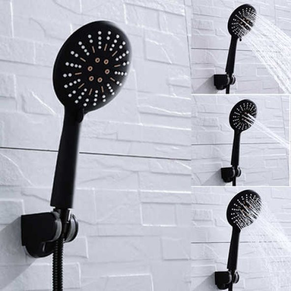 Yayke Piano Black Duş Başlığı Çift Fonksiyonlu Tasarruflu Duş Başlığı ürün görseli 1