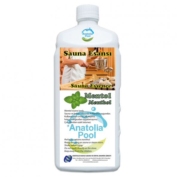 Anatolia Pool Sauna Buhar Esansı Mentol Sıvı 1 Lt (Sauna Essence Menthol) ürün görseli 1