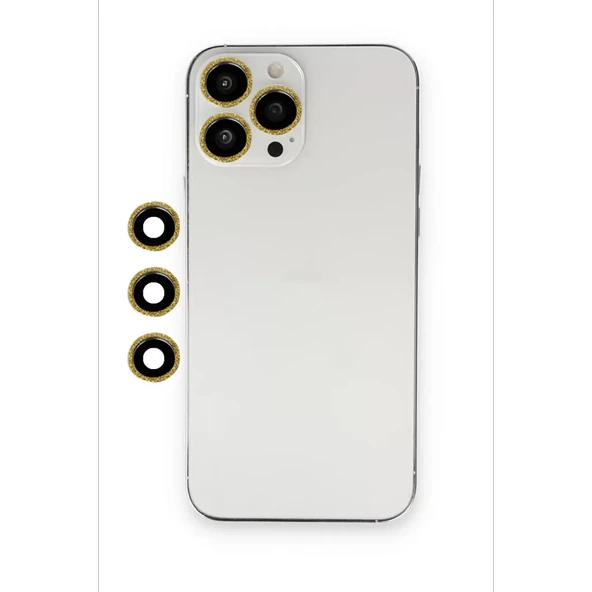 Newface Apple iPhone 12 Pro Shine Kamera Lens - Gold - Resim 2