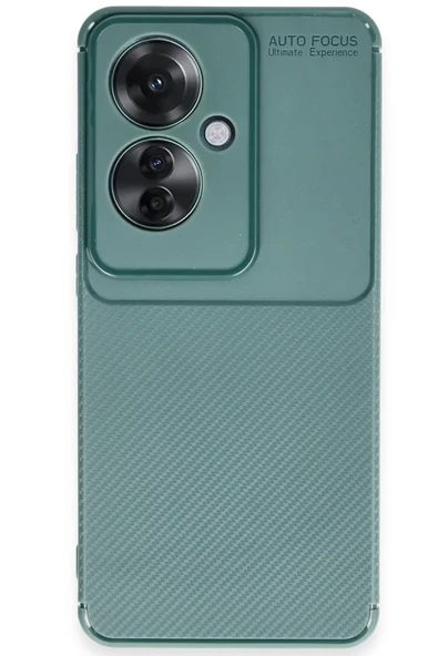 Newface Oppo Reno 11F Kılıf Auto Focus Karbon Kapak - Koyu Yeşil ürün görseli 1