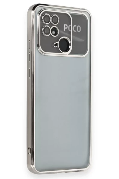 Newface Xiaomi Redmi 10C Kılıf Razer Lensli Silikon - Gümüş ürün görseli 1