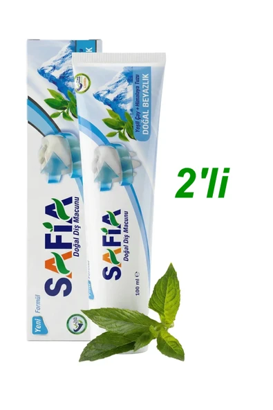 Safia Doğal Diş Macunu Yeşil Çay + Himalaya Tuzu Doğal Beyazlık 100 ml. x 2 Adet ürün görseli 1