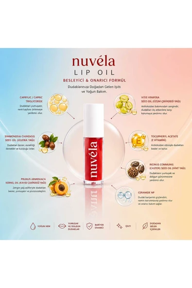 Nuvéla Lip Oil Elixir Dudak Yağı - Barbie Pink - Resim 8