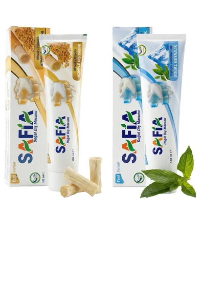 Safia Doğal Diş Macunu Misvak+Propolis / Yeşil Çay + Himalaya Tuzu 100 ml. x 2 Adet ürün görseli 1