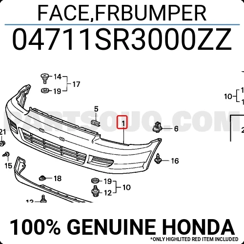 Honda Civic 1993-1995 Ön Tampon Hatcback (Oem No: 04711Sr3000Zz) ürün görseli 1