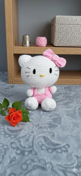 Hello Kitty örgü tığ işi ürün görseli 1