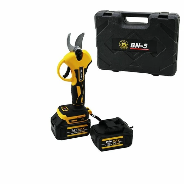 CORDLESS SHEAR YELLOW BN-5 HS-155  ŞARJLI  BAĞ MAKASI  2 BATARYA - 24V 5.0AH (5224) ürün görseli 1