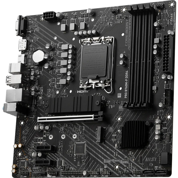 MSI PRO B760M-P DDR4 HDMI DP PCIe 16X v4.0 1700p mATX ürün görseli 1