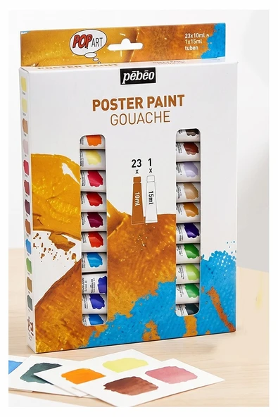 Guaj Boya 24 Renk 12 ml 1 Paket Pepeo Guaj Boya Seti 24 lü Tüpte Canlı Parlak ve Solmayan Profesyonel ürün görseli 1