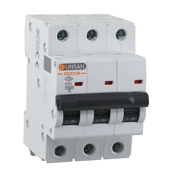 GÜNSAN 3X63A 10kA C TİP 3P OTOMAT VALTA ürün görseli 1