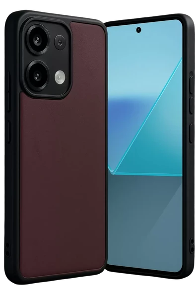 Newface Xiaomi Redmi Note 13 Pro 4G Kılıf Aras Deri Kapak - Bordo ürün görseli 1