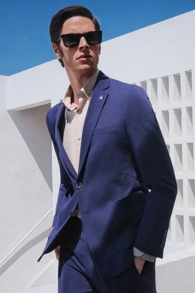 Bej Düğmeli Yaka Uzun Kol Cepsiz Slim Fit Modal Gömlek 1004260162 ürün görseli 1