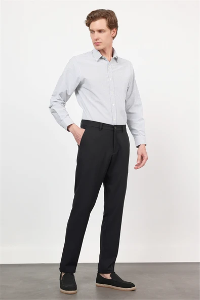 Siyah Yan Cep Comfort Fit Esnek Chino Pantolon 1003260171 ürün görseli 1