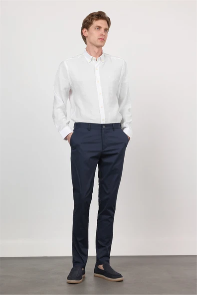 Lacivert Yan Cep Slim Fit Pamuklu Chino Pantolon 1003260168 ürün görseli 1