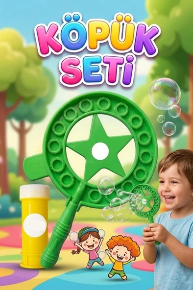 Yıldızlı Dev Baloncuk Seti! 3 Parçalı Özel Köpük Suyu Solüsyonlu 35,5cm Eğlenceli Köpük Oyun Seti ürün görseli 1