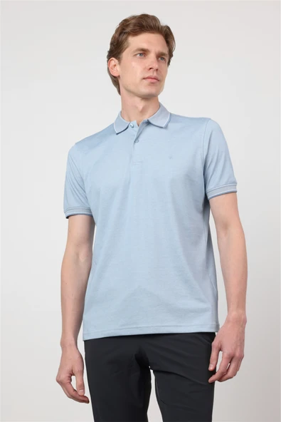 Mavi Polo Yaka Kısa Kol Cepsiz Comfort Fit Pamuklu Tişört 1011260153 ürün görseli 1