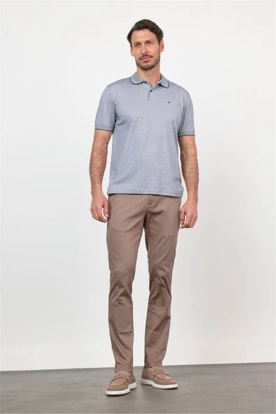 Lacivert Polo Yaka Kısa Kol Cepsiz Comfort Fit Pamuklu Tişört 1011260153 ürün görseli 1