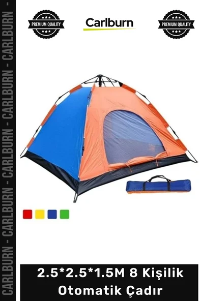 #Çadır Su Geçirmez Kamp Malzemesi Geniş Aile Tipi Dayanıklı 2.5*2.5*1.5M 8 Kişilik Çantalı Otomatik Çadır ürün görseli 1