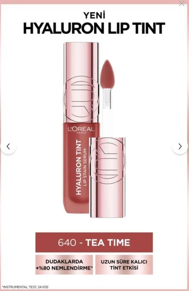 L'Oreal Paris Hyaluron Lip Tint Dudak Parlatıcı - 640 Tea Time ürün görseli 1