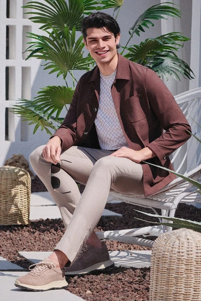 Vizon Yan Cep Keten Slim Fit Keten Karışımlı Jogger Pantolon 1003260169 ürün görseli 1