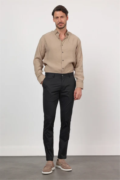 Siyah Yan Cep Slim Fit Pamuklu Chino Pantolon 1003260168 ürün görseli 1