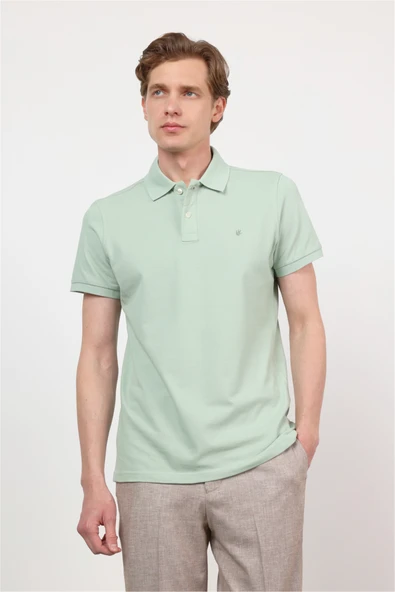 Polo Yaka Kısa Kol Cepsiz Slim Fit Pamuklu Tişört 1011260154 ürün görseli 1
