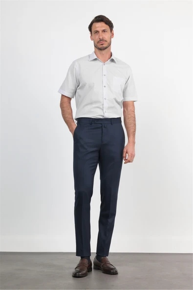 Lacivert Yan Cep Açık Paça Bez Ayağı Slim Fit Esnek Pantolon 1003260162 ürün görseli 1