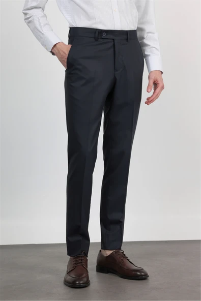Lacivert Yan Cep Basic Slim Fit Esnek Pantolon 1003260013 - Resim 2