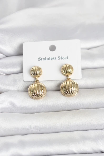 316L Çelik Gold Renk Vintage Model Kadın Küpe TJ-BKP11837 ürün görseli 1