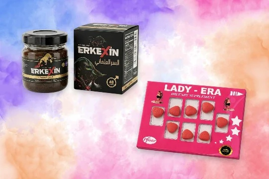 1 Kutu Erkexin 43 gram balli bitkisel macun +Lady Era 8 adet Kadinlara vücut geliştirme takviye ve enerji tablet ürün görseli 1