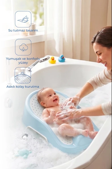 Babyjem Soft Banyo Desteği Bebek Yıkama Yardımcısı Soft Mavi ürün görseli 1