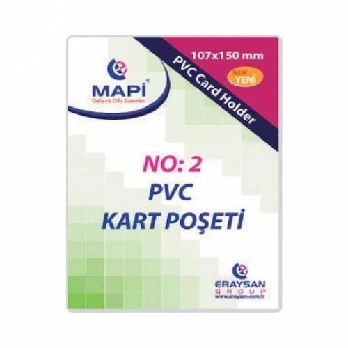 Mapi Pvc Dikey Kart Poşeti No:2 107X150 Mm 100 Lü 9101036 (1 Paket 100 Adet) ürün görseli 1
