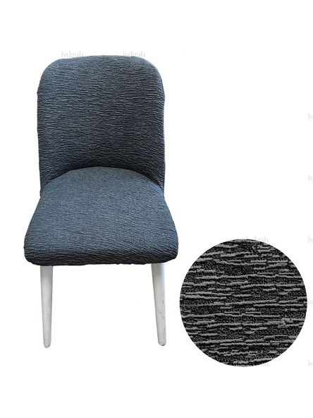 Mandaş Oval jakarlı Sandalye örtüsü 4 lı Antrasit ürün görseli 1