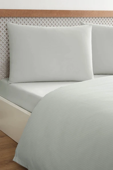 Özdilek -Colourist Gri- Bamboo Lastikli Çarşaflı Tek Kişilik Pike Takımı ürün görseli 1