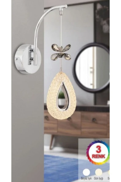 ILGAZ AYDINLATMA DAMLA KRİSTAL TAŞLI ŞIK LED APLİK (ELEKTRİK İLE ÇALIŞMAKTADIR) ürün görseli 1