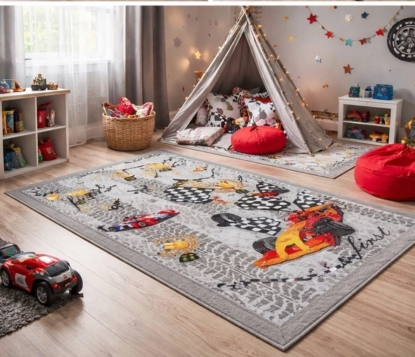 Brillant Latex Kaymaz Taban Çocuk Halı-RALLY HL11142.101-(100x160) ürün görseli 1