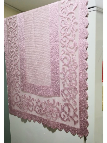 Raşel Örme Buzdolabı Örtüsü 55*160 Cm Pudra ürün görseli 1