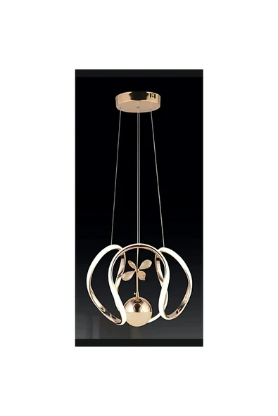 ILGAZ AYDINLATMA AHTAPOT ROSE GOLD 3 KOLLU ŞEKER TOPLU 3 RENK KRİSTAL LED AVİZE ürün görseli 1